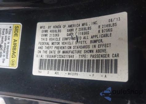 2013 Acura Tl 3.5 Special Edition z USA, uszkodzony, nr VIN 19UUA8F32DA017849